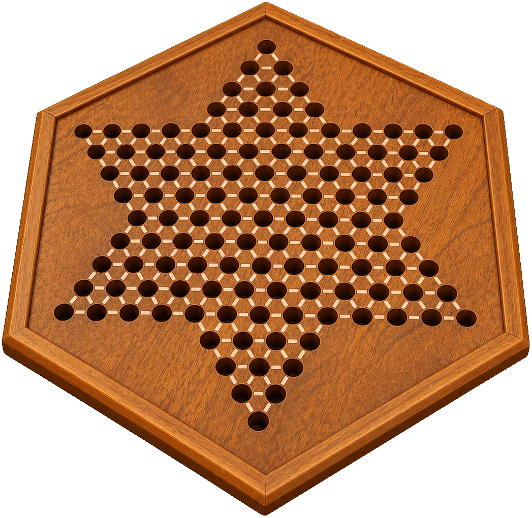 实木六角星跳棋盘